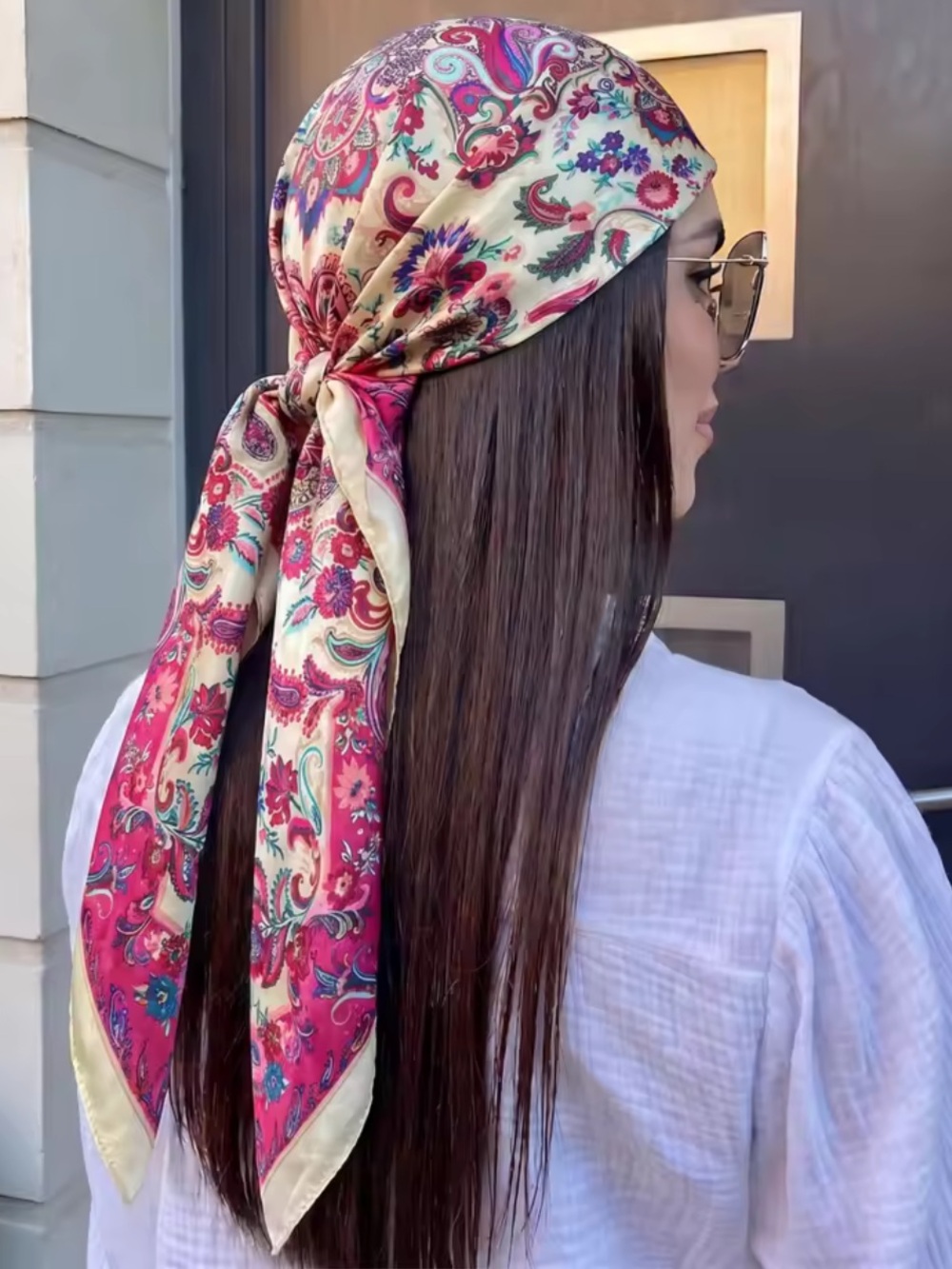 Target Pink and Cream Paisley Headscarf